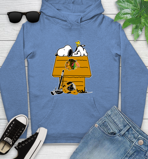 Chicago Blackhawks NHL Hockey Snoopy Woodstock The Peanuts Movie Youth Hoodie 12