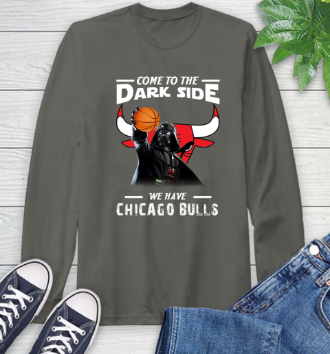 NBA Come To The Dark Side We Have Chicago Bulls Star Wars Darth Vader Basketball Long Sleeve T-Shirt 9