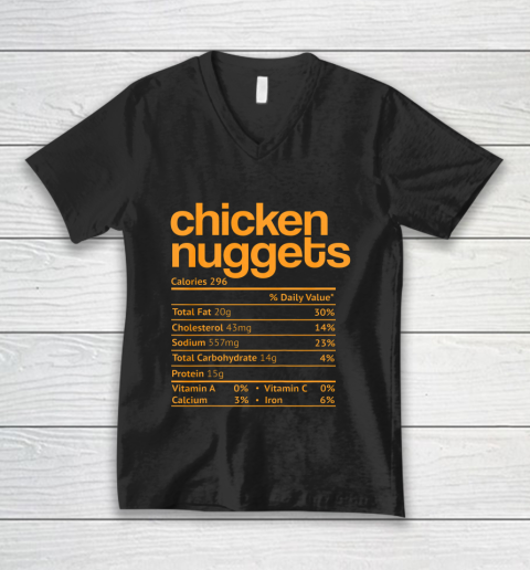 Chicken Nuggets Nutrition Facts Funny Thanksgiving Christmas V-Neck T-Shirt