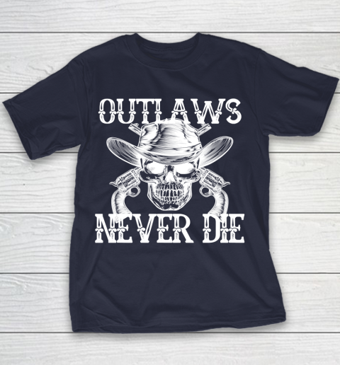 Outlaws Never Die shirt skull biker Youth T-Shirt 2