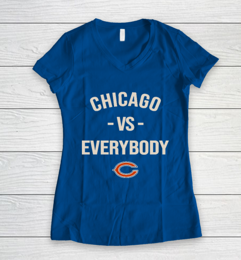 Chicago Bears Vs Everybody Women's V-Neck T-Shirt 7