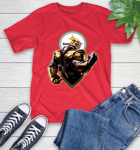 NFL Thanos Avengers Endgame Football Sports Pittsburgh Steelers T-Shirt 10