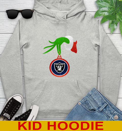 Oakland Raiders Grinch Merry Christmas NFL Football Youth Hoodie