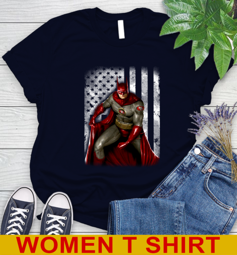 San Francisco 49ers NFL Football Batman DC American Flag Shirt Women's T-Shirt 2