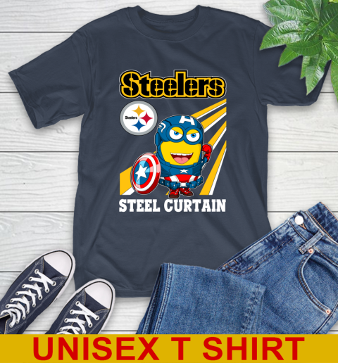 NFL Football Pittsburgh Steelers Captain America Marvel Avengers Minion Shirt T-Shirt 3