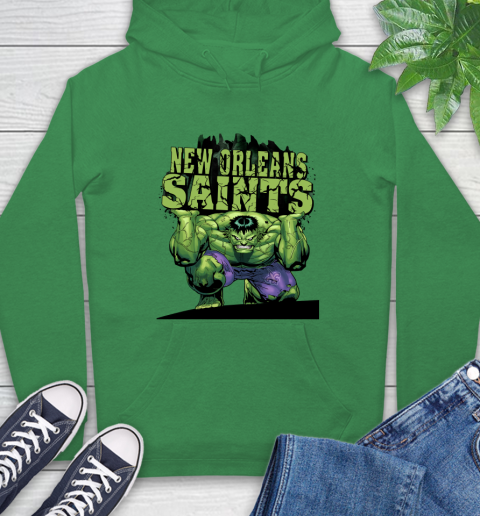 New Orleans Saints NFL Football Incredible Hulk Marvel Avengers Sports Hoodie 8