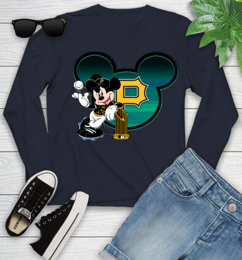 MLB Pittsburgh Pirates The Commissioner's Trophy Mickey Mouse Disney Youth Long Sleeve 3