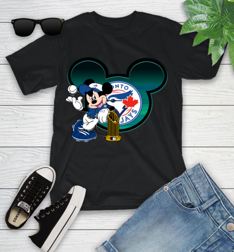 MLB Toronto Blue Jays The Commissioner's Trophy Mickey Mouse Disney Youth T-Shirt 2