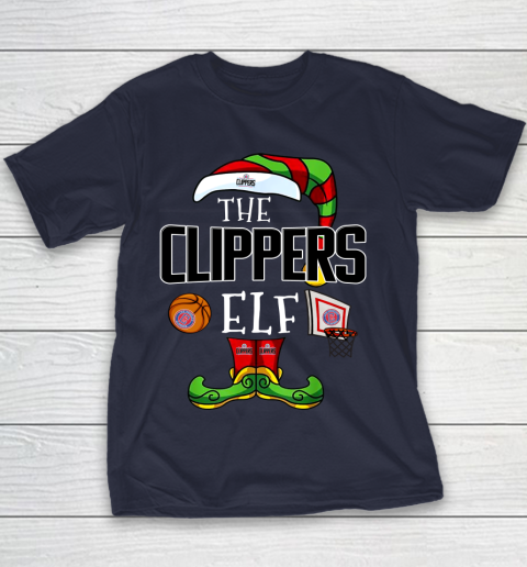 LA Clippers Christmas ELF Funny NBA Youth T-Shirt 2