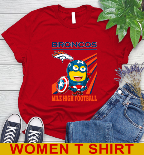 NFL Football Denver Broncos Captain America Marvel Avengers Minion Shirt Women's T-Shirt 11
