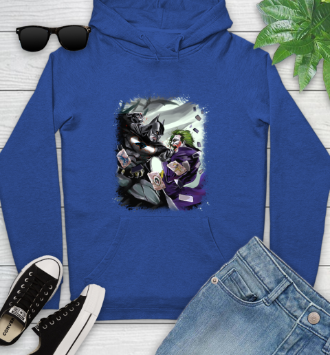 Carolina Panthers NFL Football Batman Fighting Joker DC Comics Youth Hoodie 9