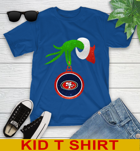 San Francisco 49ers Grinch Merry Christmas NFL Football Youth T-Shirt 9