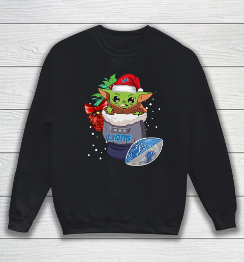 Detroit Lions Christmas Baby Yoda Star Wars Funny Happy NFL Sweatshirt