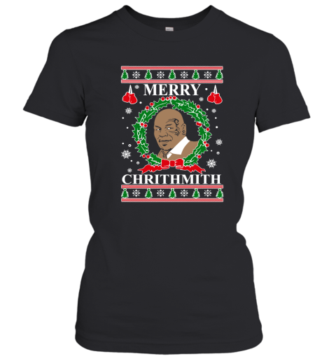 Merry Chrithmith Ugly Christmas Slouchy Off Shoulder Oversized Women's T-Shirt