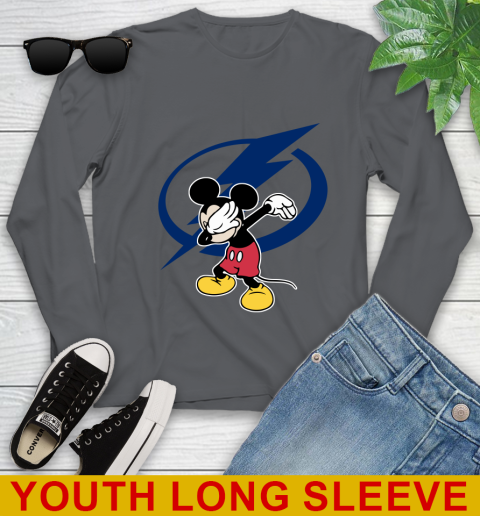 Tampa Bay Lightning NHL Hockey Dabbing Mickey Disney Sports Youth Long Sleeve 9
