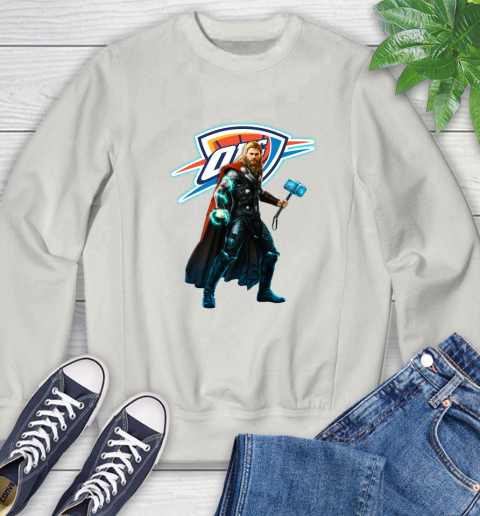 NBA Thor Avengers Endgame Basketball Oklahoma City Thunder Sweatshirt 12