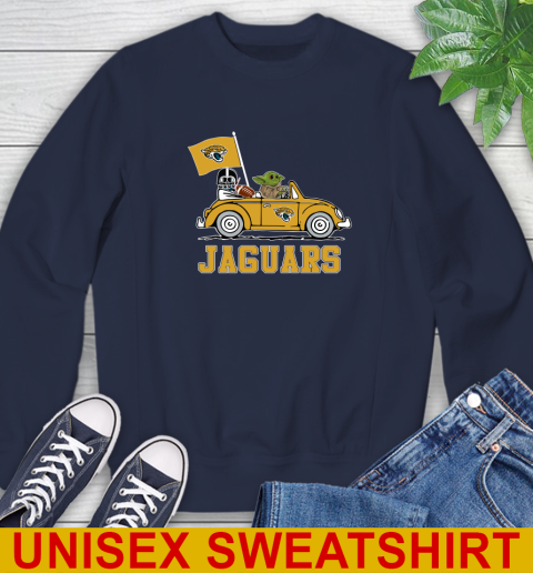 NFL Football Jacksonville Jaguars Darth Vader Baby Yoda Driving Star Wars Shirt Sweatshirt 3