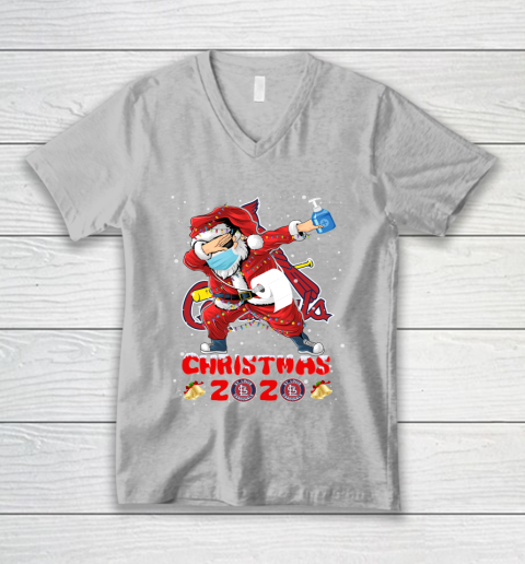 St.Louis Cardinals Funny Santa Claus Dabbing Christmas 2020 MLB V-Neck T-Shirt 3