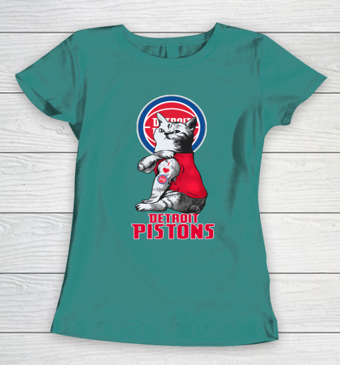 NBA Basketball My Cat Loves Detroit Pistons Women's T-Shirt 10