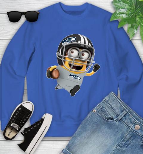 NFL Seattle Seahawks Minions Disney Football Sports Youth Sweatshirt 8