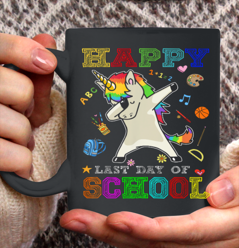 Happy Last Day Of School Shirt Unicorn Dabbing Ceramic Mug 11oz
