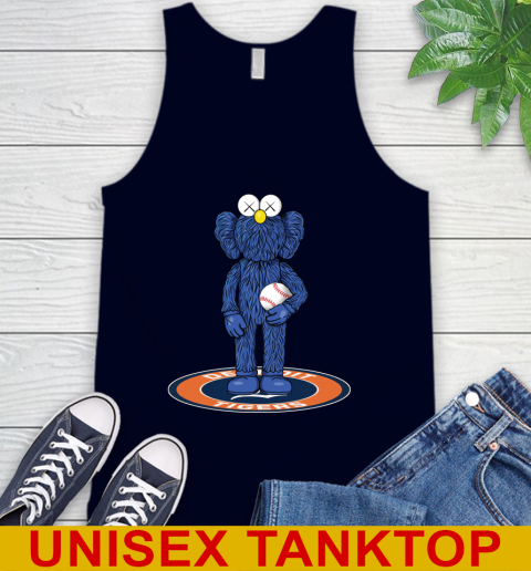 MLB Baseball Detroit Tigers Kaws Bff Blue Figure Shirt Tank Top 3