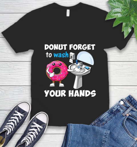Nurse Shirt Don't Forget to Wash Your Hands Hand Washing T Shirt V-Neck T-Shirt
