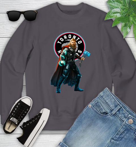 NBA Thor Avengers Endgame Basketball Toronto Raptors Youth Sweatshirt 6