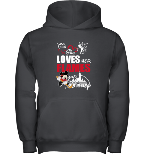 This Girl Love Her Calgary Flames And Mickey Disney Youth Hoodie