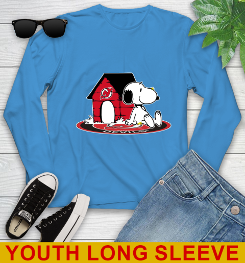 NHL Hockey New Jersey Devils Snoopy The Peanuts Movie Shirt Youth Long Sleeve 9 NHL Hockey New Jersey Devils Snoopy The Peanuts Movie Shirt Youth Long Sleeve - Image 9