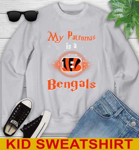 NFL Football Harry Potter My Patronus Is A Cincinnati Bengals Youth Sweatshirt 3