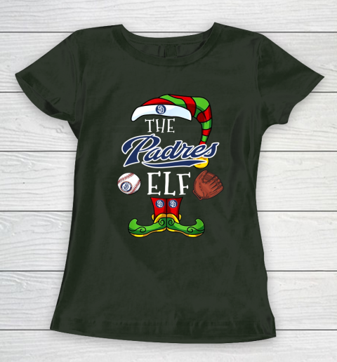 San Diego Padres Christmas ELF Funny MLB Women's T-Shirt 4