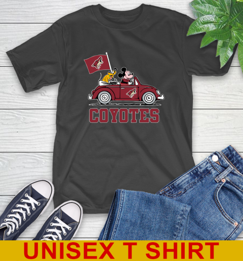 NHL Hockey Arizona Coyotes Pluto Mickey Driving Disney Shirt T-Shirt 2