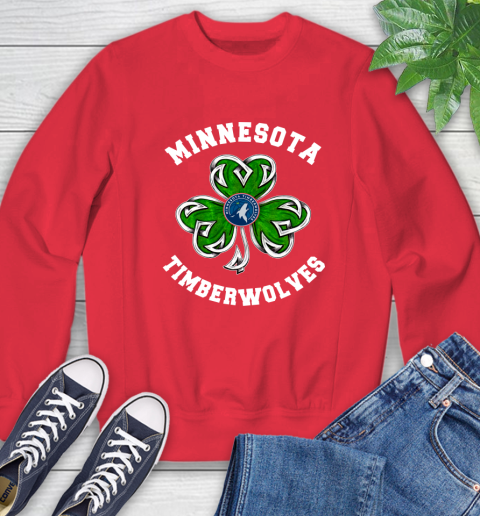 NBA Minnesota Timberwolves Three Leaf Clover St Patrick's Day Basketball Sports Sweatshirt 10