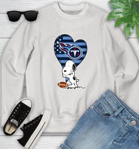 Tennessee Titans NFL Football The Peanuts Movie Adorable Snoopy Youth Sweatshirt