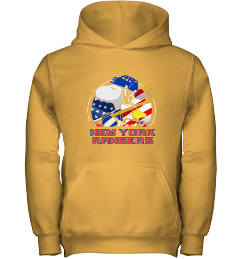 New York Ranger Ice Hockey Snoopy And Woodstock NHL Youth Hoodie