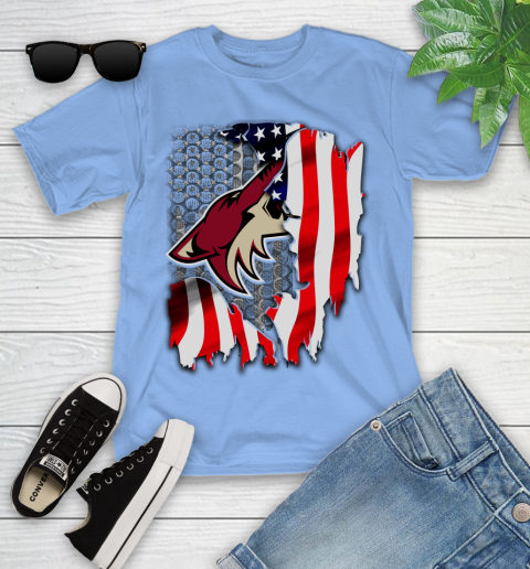 Arizona Coyotes NHL Hockey American Flag Youth T-Shirt - Image 16
