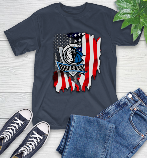 Dallas Mavericks NBA Basketball American Flag T-Shirt 3