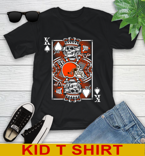 Cleveland Browns NFL Football The King Of Spades Death Cards Shirt Youth T-Shirt