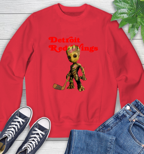 Detroit Red Wings NHL Hockey Groot Marvel Guardians Of The Galaxy Sweatshirt 10