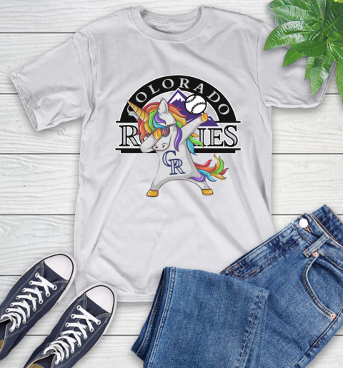 Colorado Rockies MLB Baseball Funny Unicorn Dabbing Sports T-Shirt 24