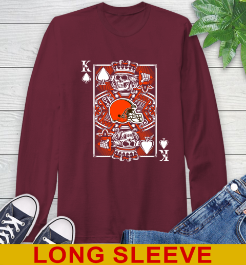 Cleveland Browns NFL Football The King Of Spades Death Cards Shirt Long Sleeve T-Shirt 7