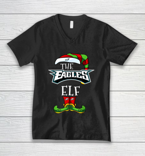 Philadelphia Eagles Christmas ELF Funny NFL V-Neck T-Shirt