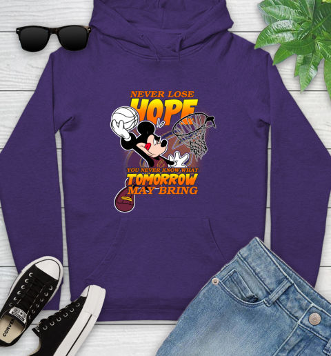 Cleveland Cavaliers NBA Basketball Mickey Disney Never Lose Hope Youth Hoodie 5