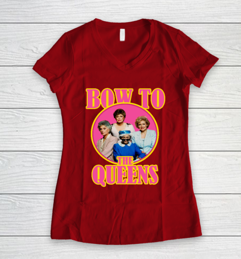 Golden Girls Tshirt Bow To The Queens Women's V-Neck T-Shirt 6