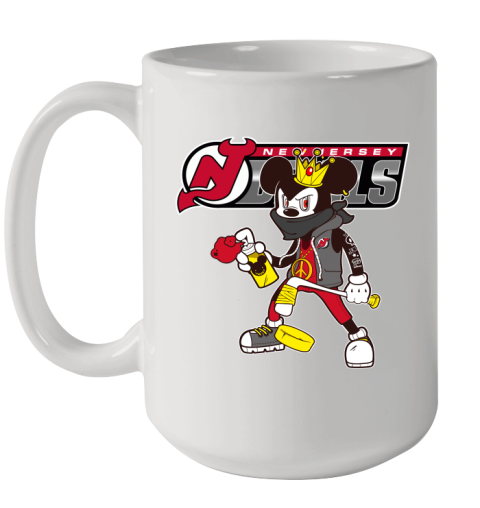 New Jersey Devils NHL Hockey Mickey Peace Sign Sports Ceramic Mug 15oz