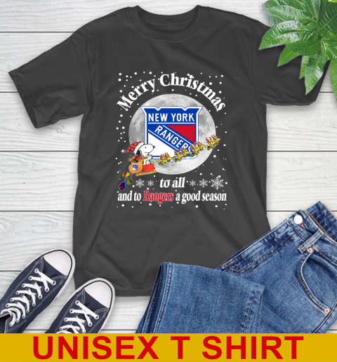 New York Rangers Merry Christmas To All And To Rangers A Good Season NHL Hockey Sports T-Shirt