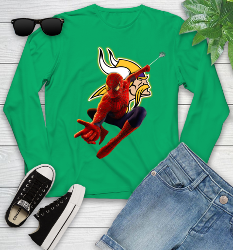 NFL Spider Man Avengers Endgame Football Minnesota Vikings Youth Long Sleeve 6
