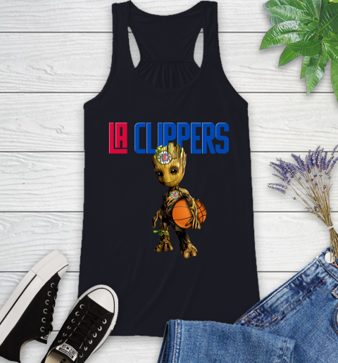 LA Clippers NBA Basketball Groot Marvel Guardians Of The Galaxy Racerback Tank 10