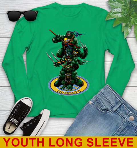 NBA Basketball Denver Nuggets Teenage Mutant Ninja Turtles Shirt Youth Long Sleeve 7